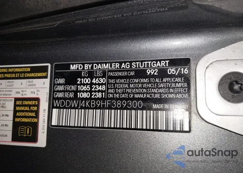 2017 Mercedes-Benz C 300 4Matic from USA, damaged, VIN WDDWJ4KB9HF389300